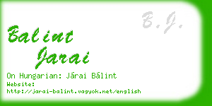 balint jarai business card